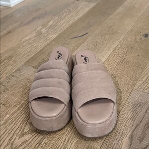 Free people almost paradise platform Women's Beige Slide Sandals